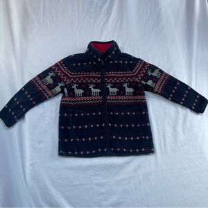 Uniqlo Kids Navy and Red Patterned Jacket